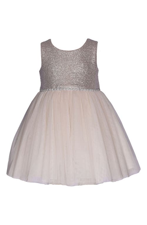 Bonnie Jean Glitter Knit Dress & Jacket Set In Brown