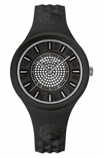 VERSUS Versace Women's Pavé Crystal Silicone Strap Watch, 39mm