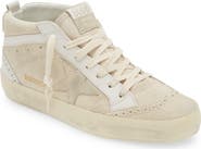 Golden Goose Mid Star Leather Sneaker with Genuine Shearling Trim