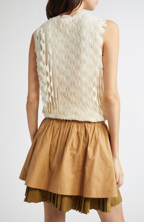 Ulla Johnson Maelys Layered Scalloped Cotton-blend Top In Pristine