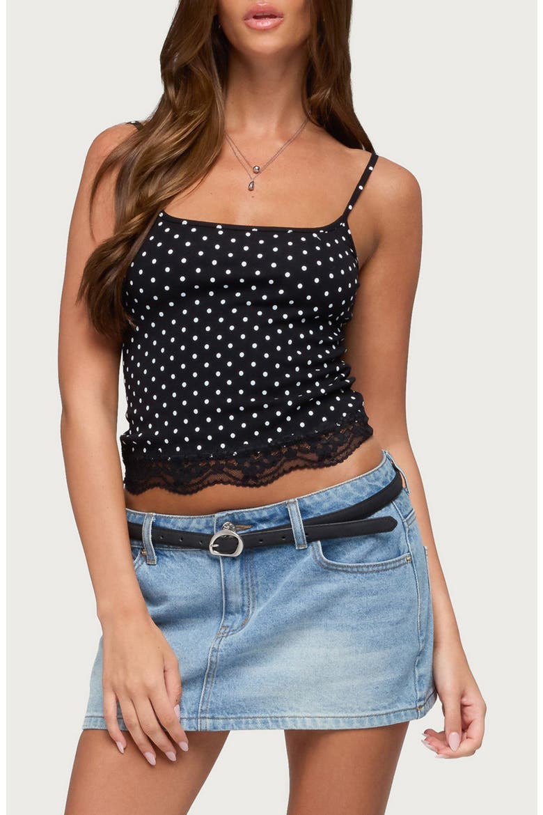 Lyle Polka Dot Camisole, Main, color, BLACK-AND-WHITE