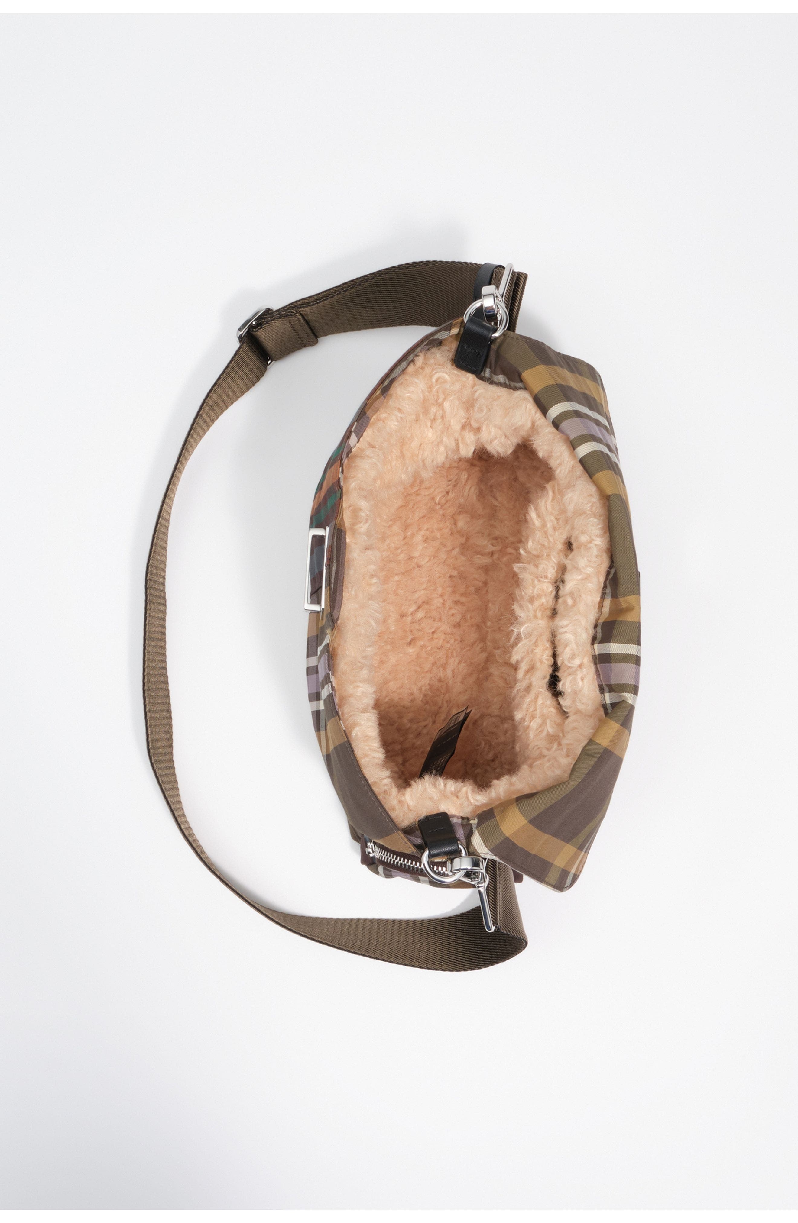 Large Tartan Pocket Flap Bag, Alternate, color, TARTAN CHOCOLATE GREEN