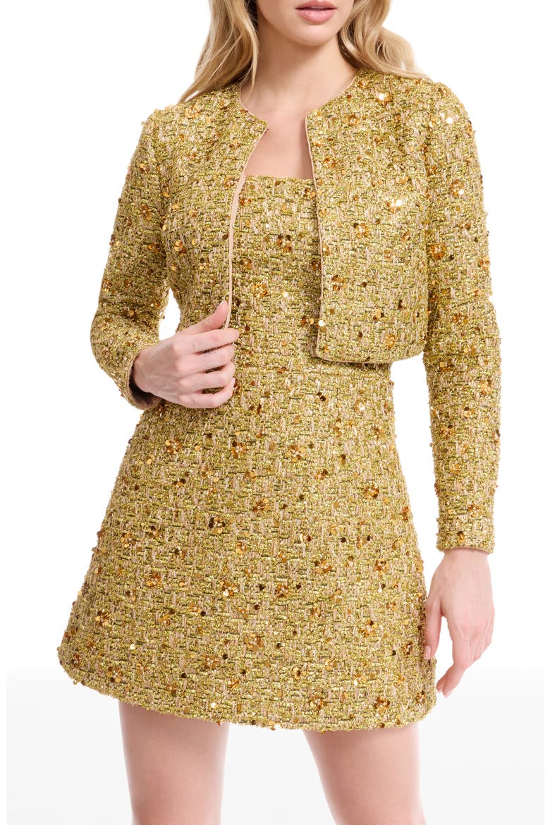 Andra Sequin Embellished Jacket, Alternate, color, GOLD MULTI