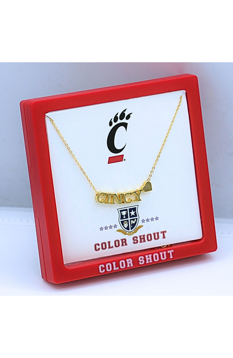 Color Shout University of Cincinatti Gold Heart Necklace, Alternate, color, Yellow Gold