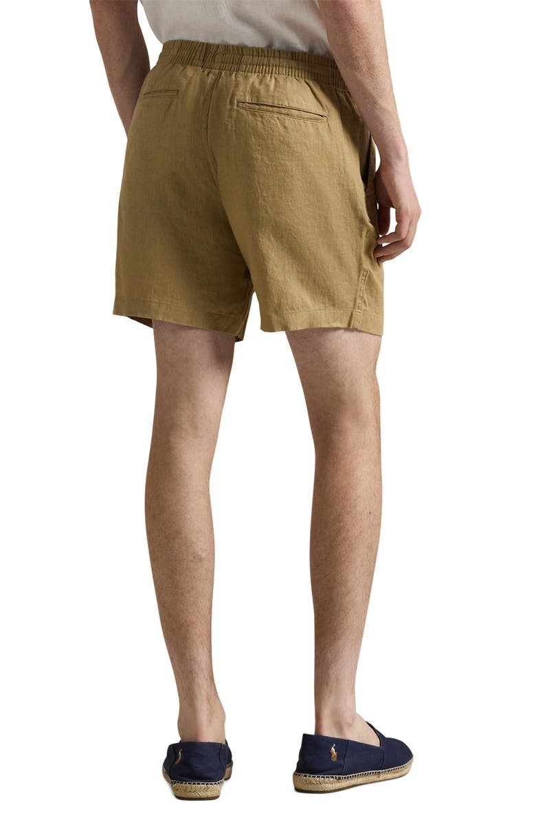 Polo Ralph Lauren Polo Prepster 6-Inch Drawstring Linen Shorts, Alternate, color, Cafe Tan