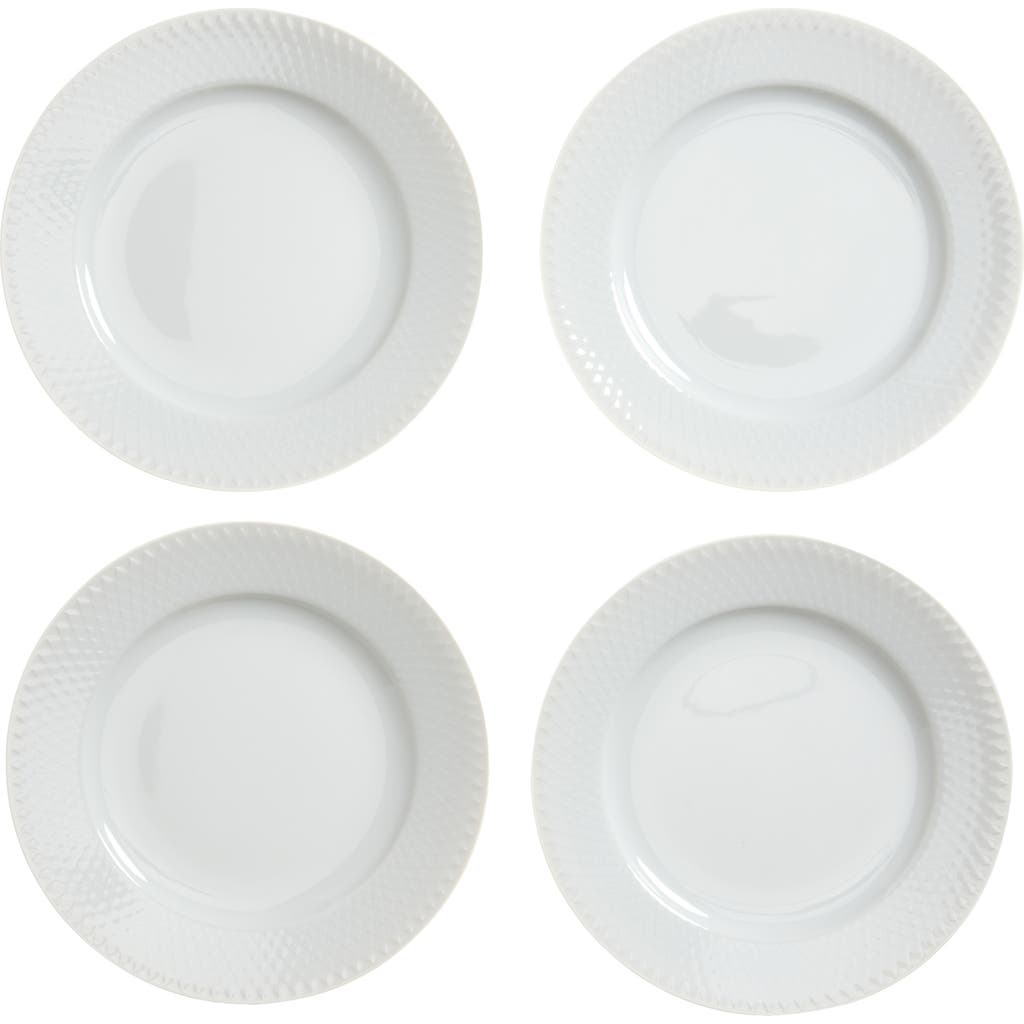 Lyngby Porcelaen Rhombe Set Of 4 Side Plates In White