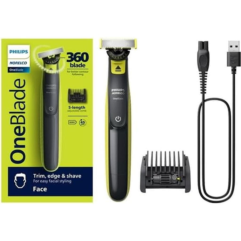 Philips Norelco Oneblade 360 Face , Hybrid Electric Trimmer & Shaver In Black
