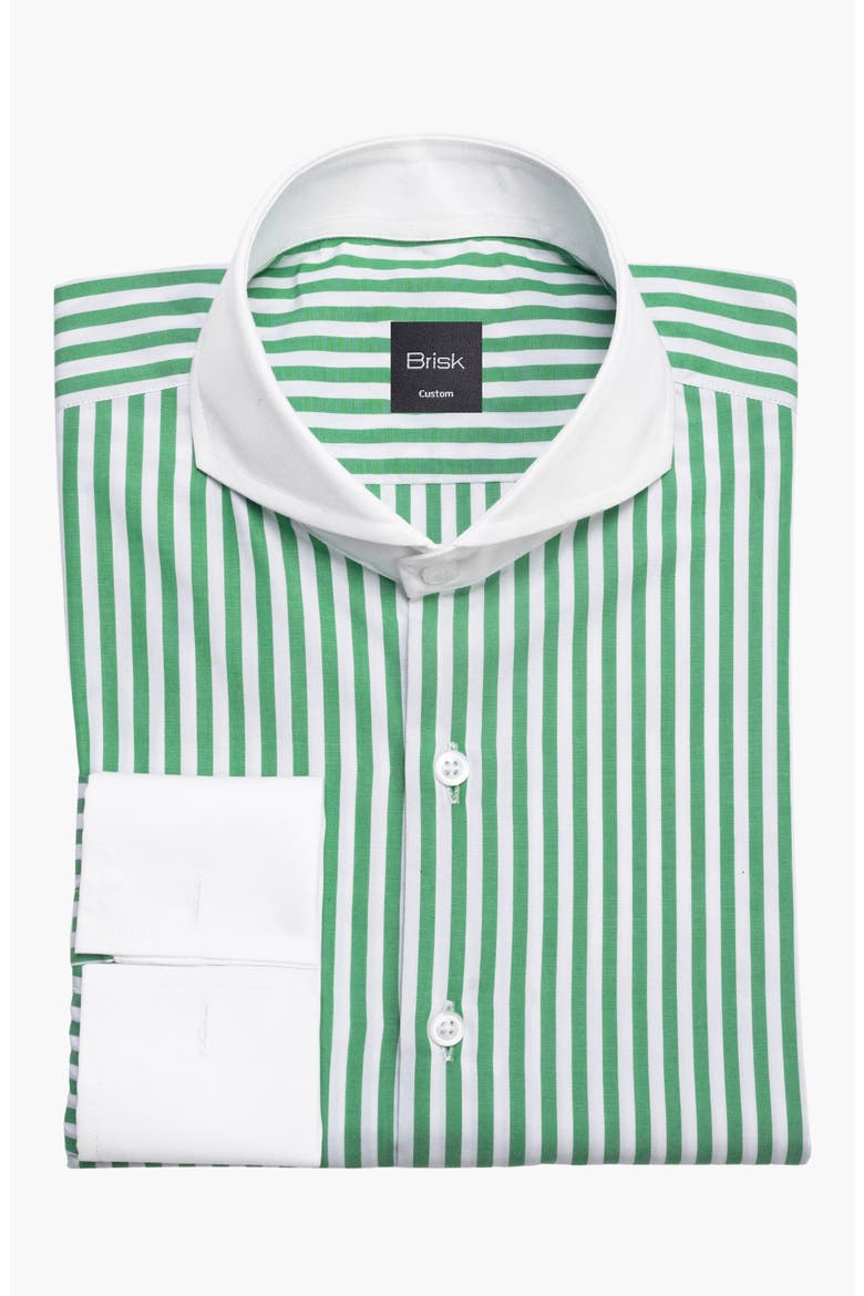Bengal Striped Pima Cotton Wrinkle Resistant Shirt, Main, color, Green Bengal Stripe