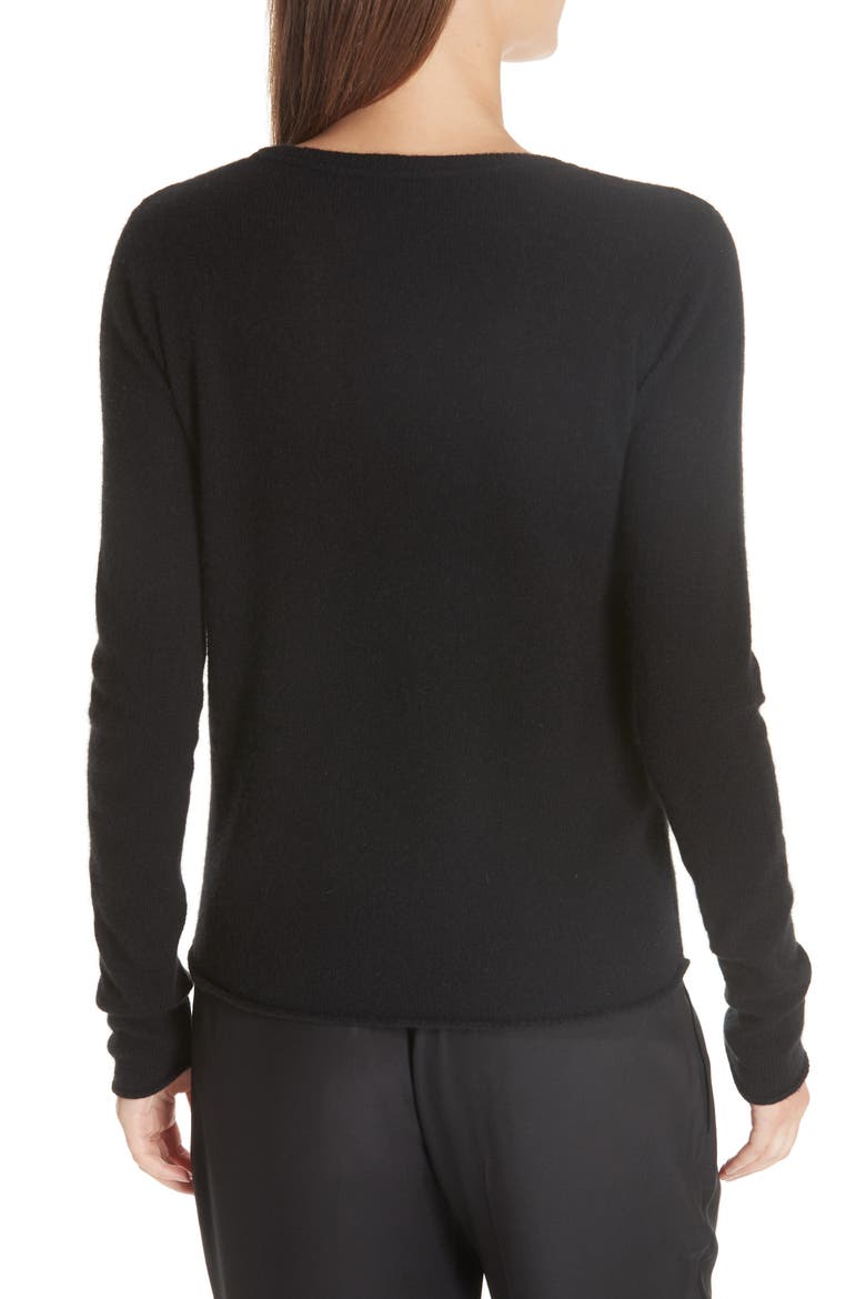Cashmere V-Neck Sweater, Alternate, color, BLACK