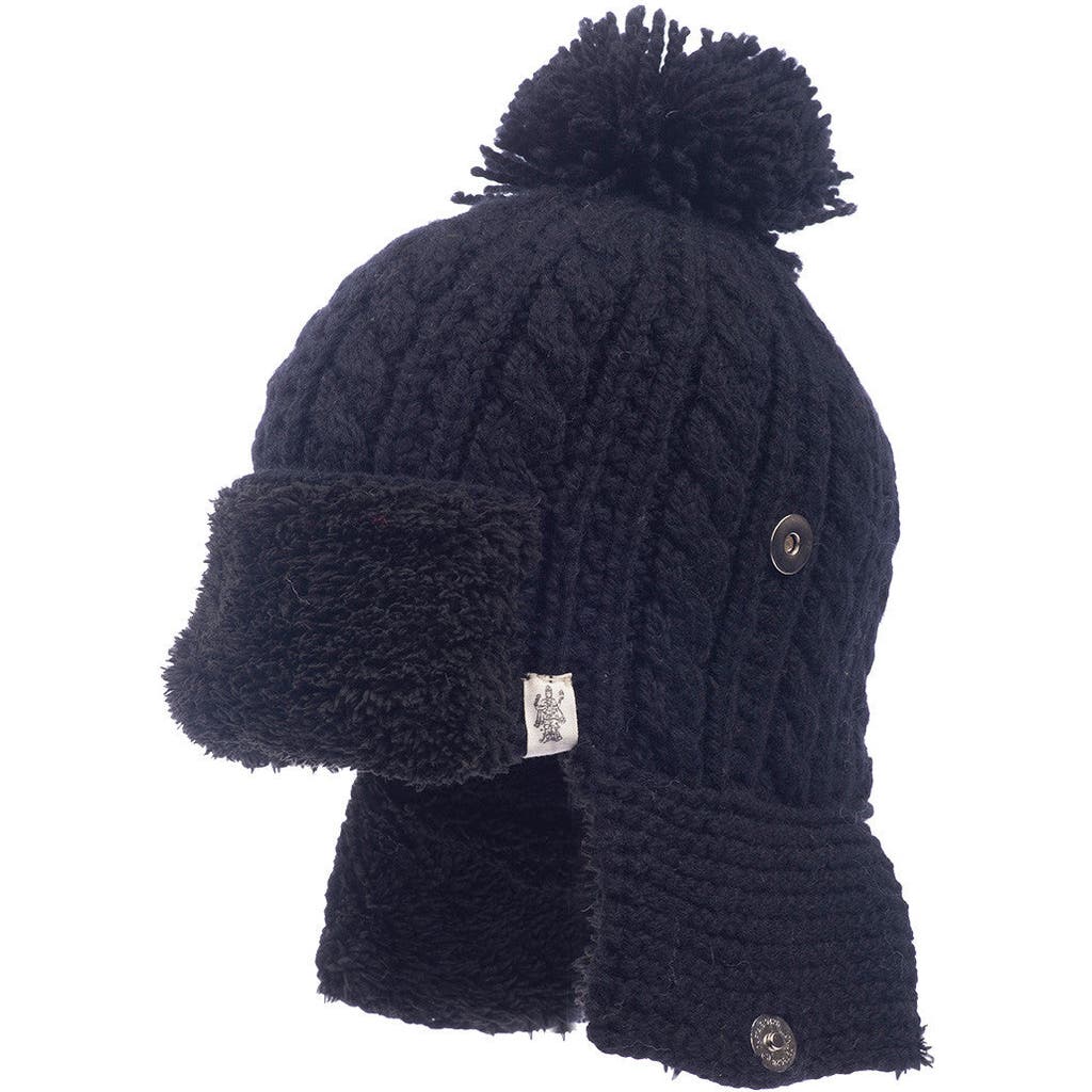 Nirvana Designs Trapper Hat W/ Pom In Black