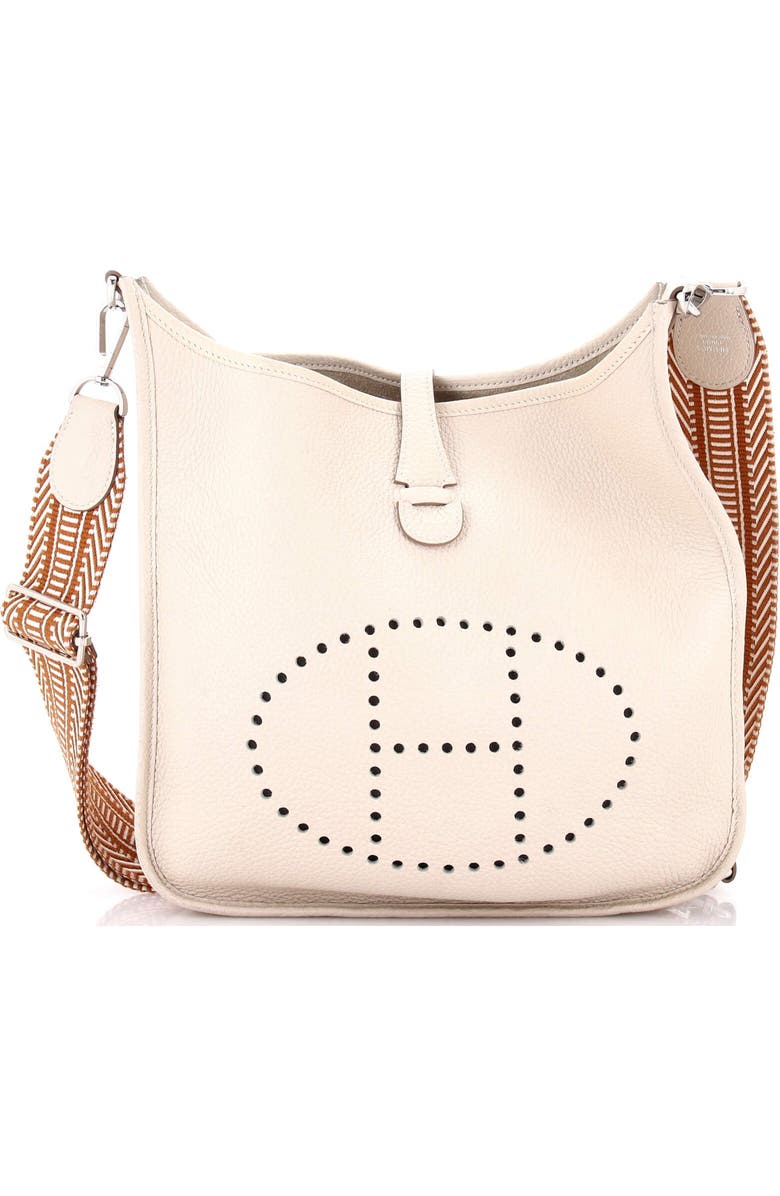 Pre-Owned Hermes Evelyne Bag Gen III Clemence PM, Main, color, Craie