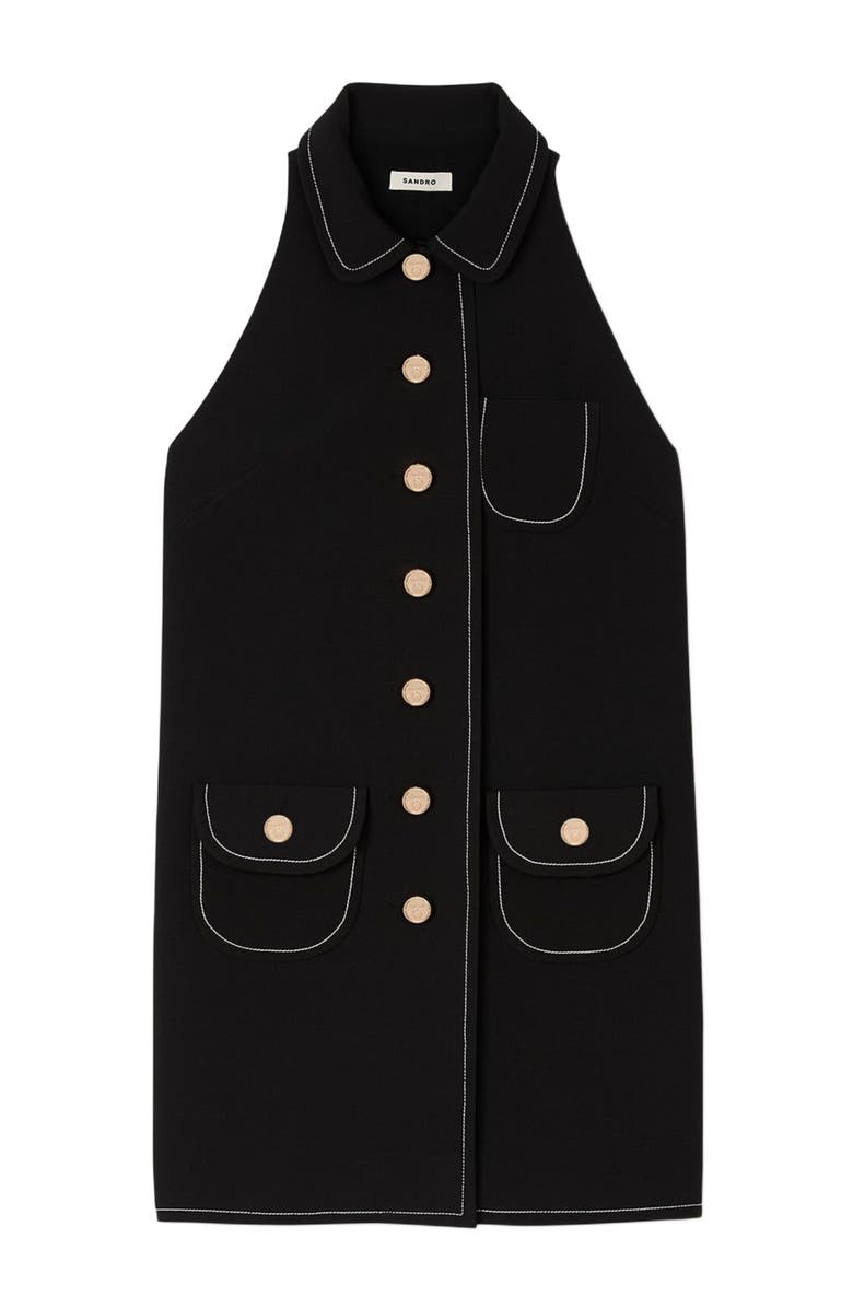 SANDRO Peter Pan collar mini dress, Alternate, color, 