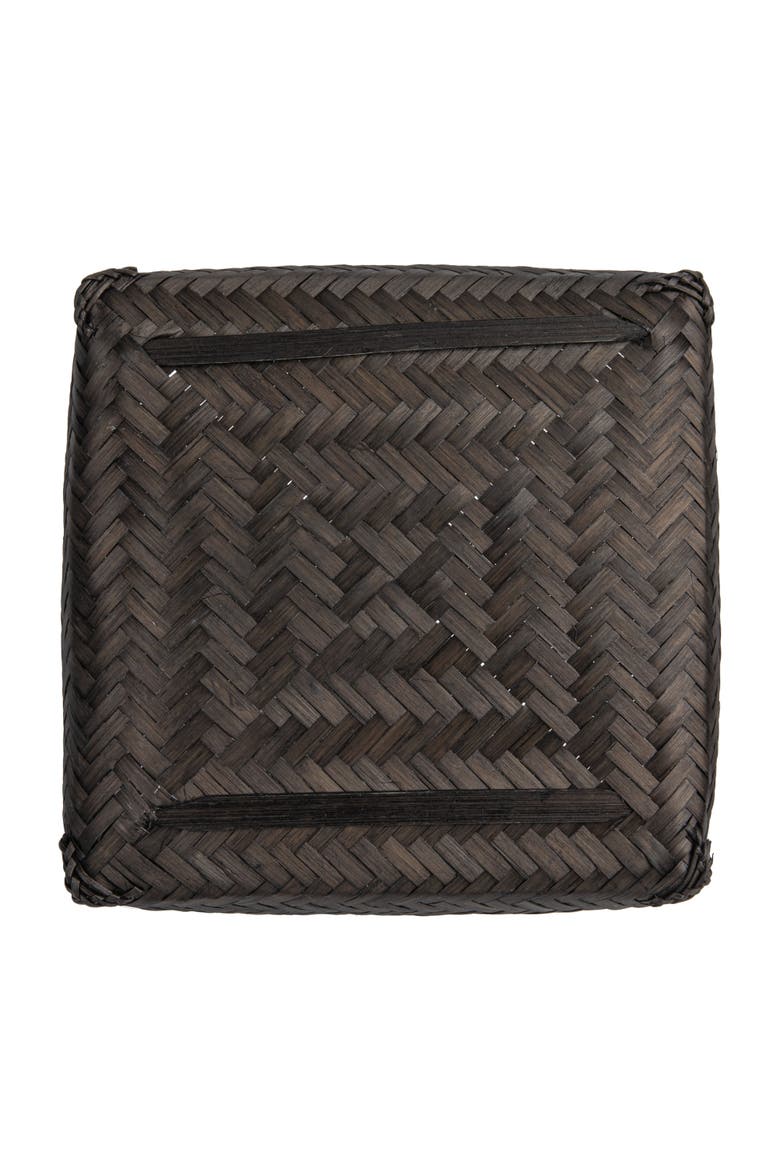 wood & Water Hyacinth Baskets, Black, Set of 2, Alternate, color, Black