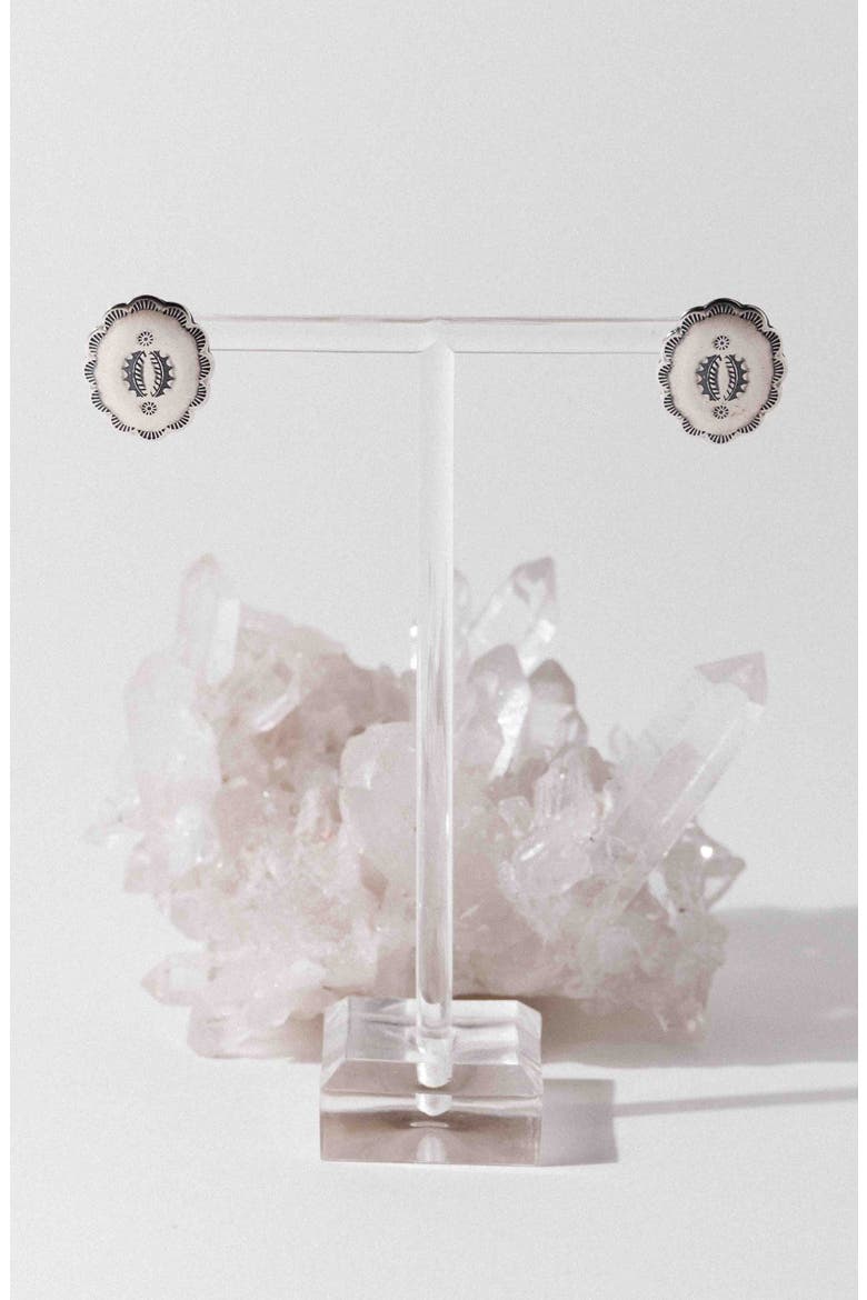Silver Dusk Concho Earrings, Alternate, color, SILVER