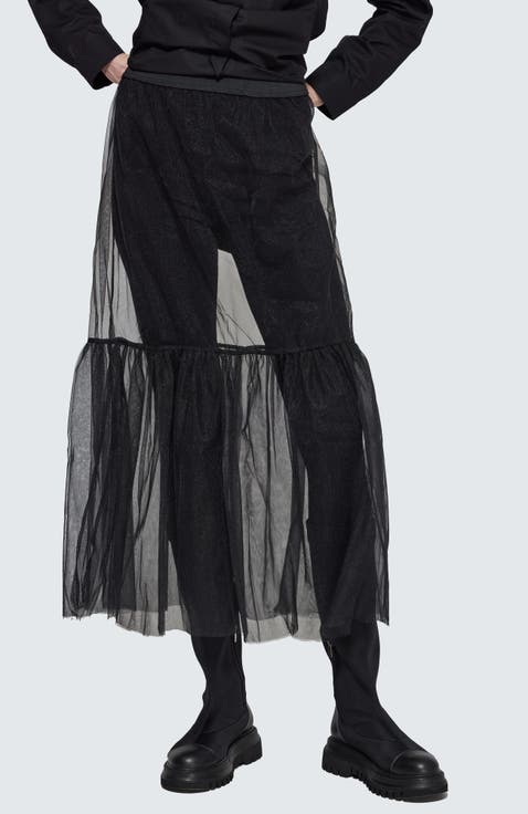 Flanna Ruffled Mesh Skirt