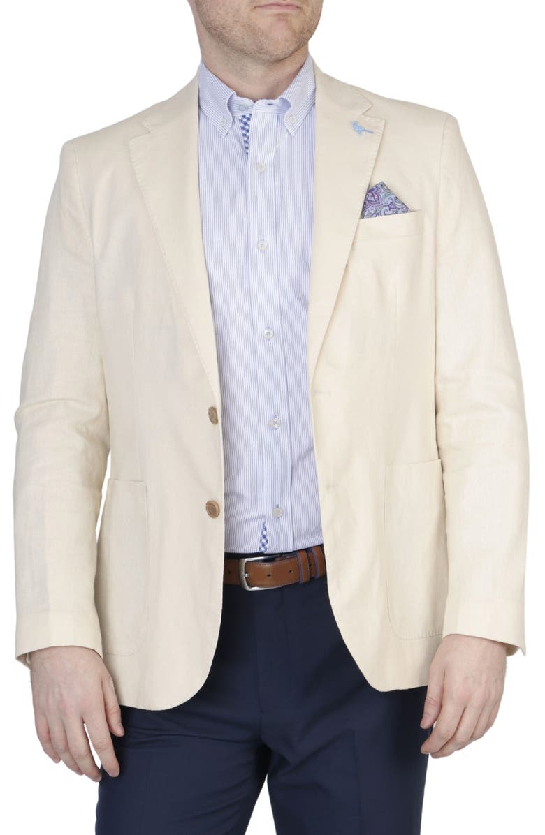 TailorByrd Solid Notch Lapel Linen Blend Sport Coat, Alternate, color, 
