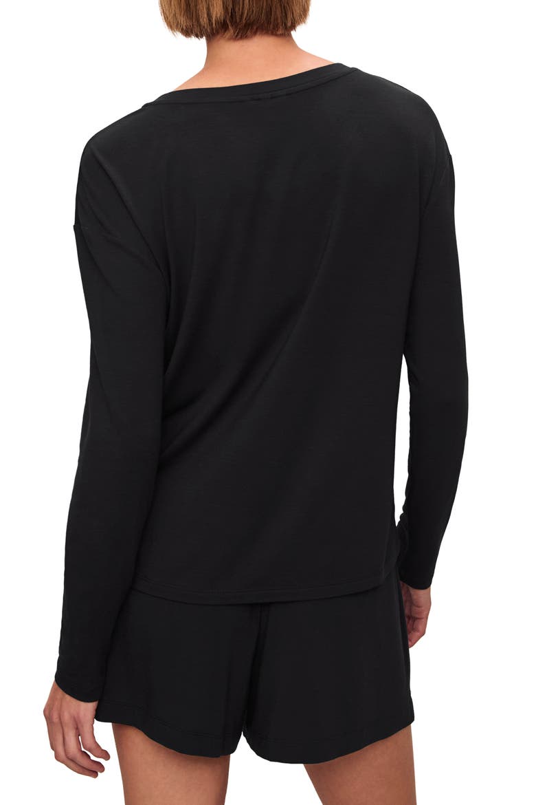 Gisele Stretch Modal Pajama Top, Alternate, color, BLACK