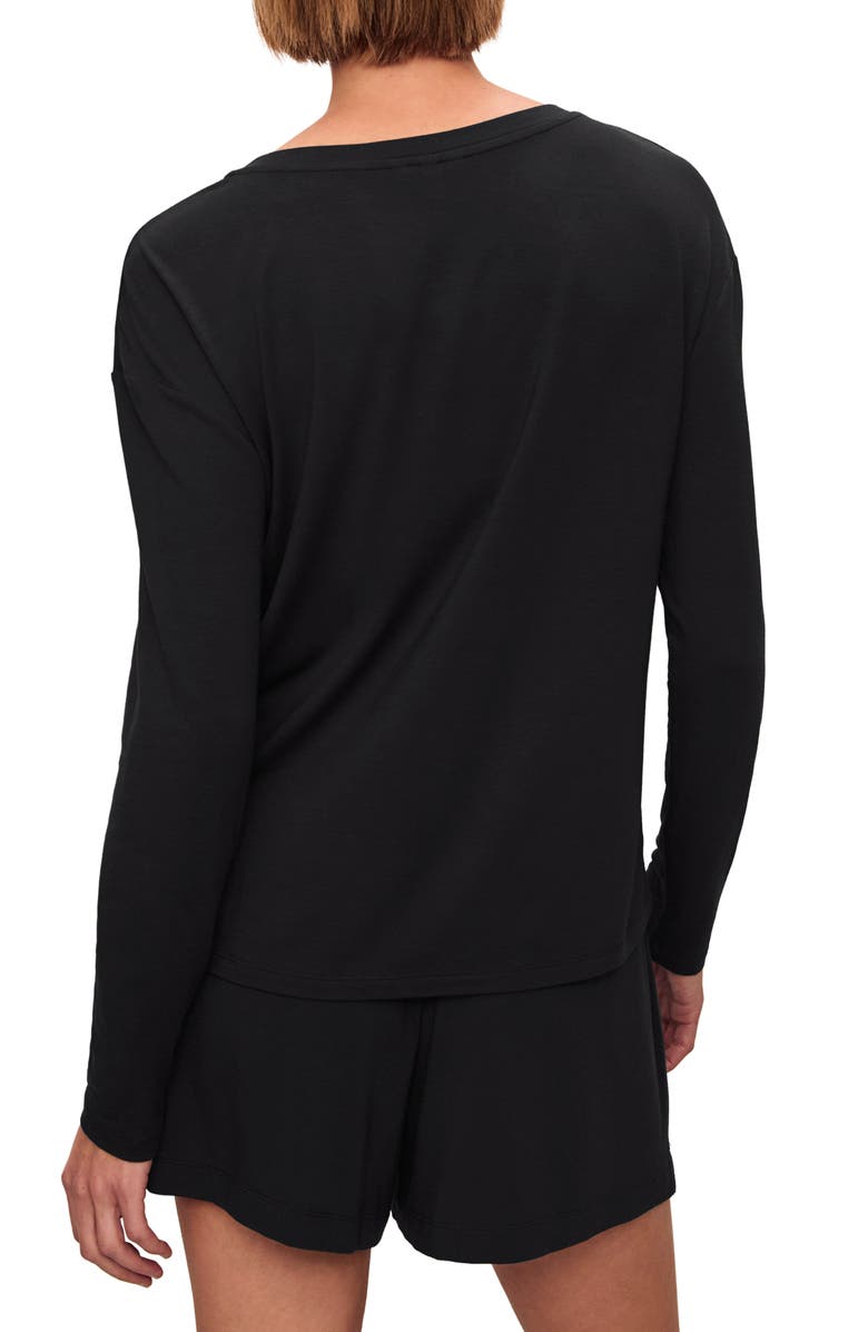 Eberjey Gisele Stretch Modal Pajama Top, Alternate, color, Black