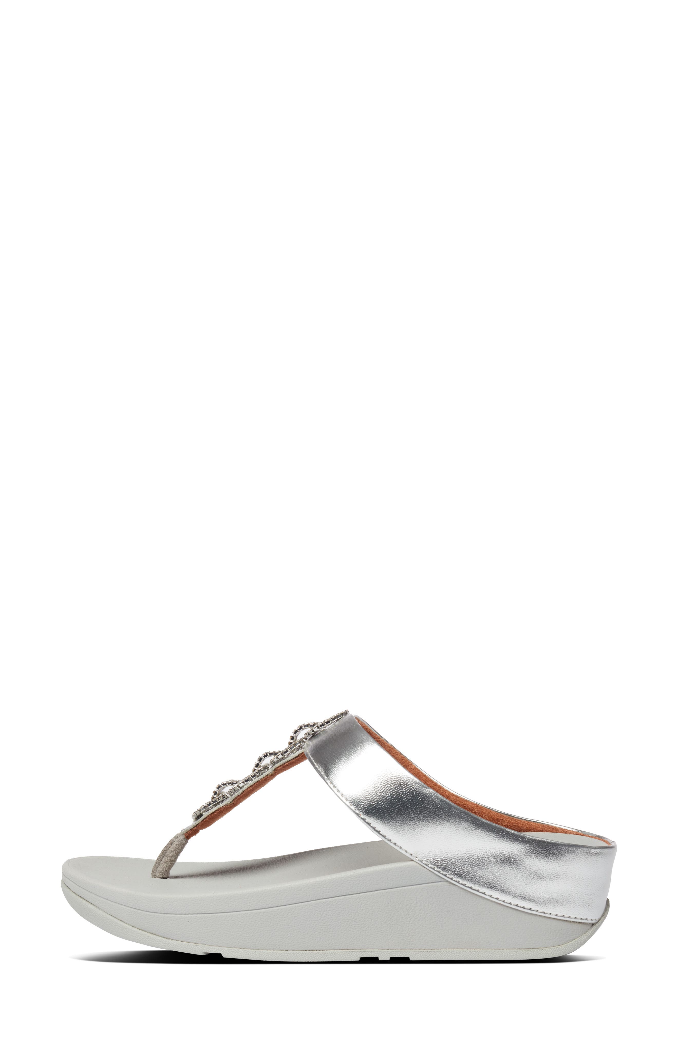 FitFlop Fino Crystal Embellished Thong Platform Sandal, Alternate, color, Silver