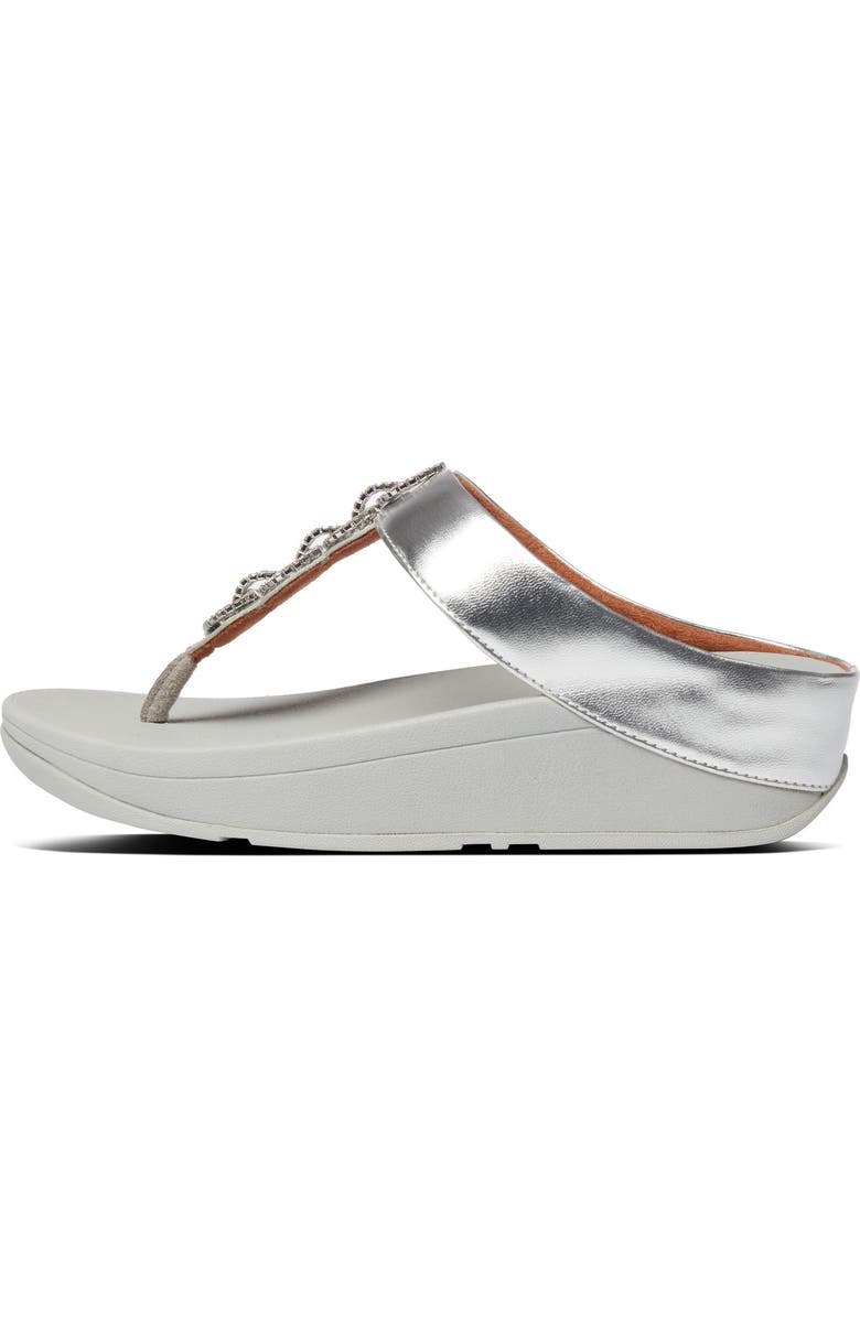 FitFlop Fino Crystal Embellished Thong Platform Sandal, Alternate, color, Silver