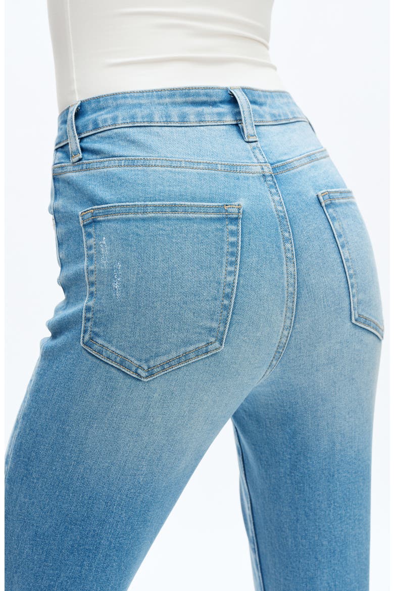 High Waist Fray Hem Ankle Flare Jeans, Alternate, color, LIGHT BLUE