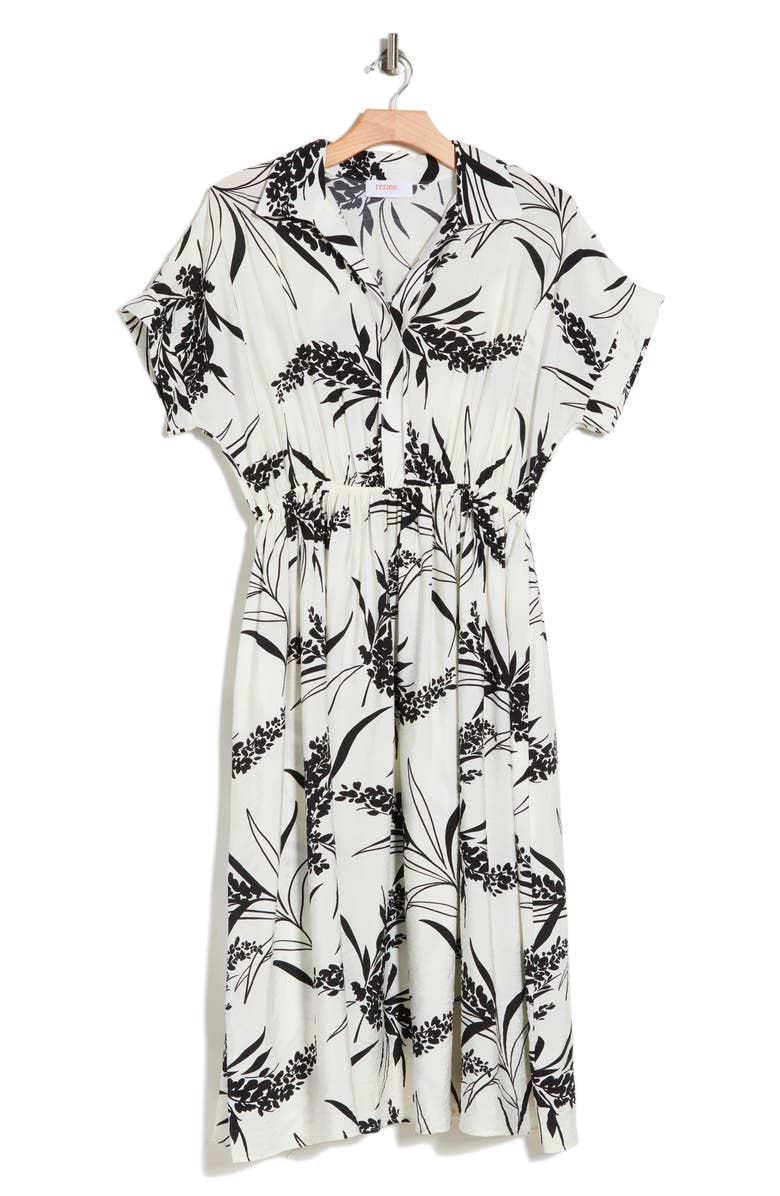 Renee C Floral Midi Shirtdress, Alternate, color, 