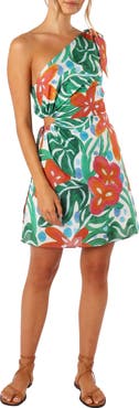 Petal & Pup Arwan Floral Cutout One-Shoulder Minidress