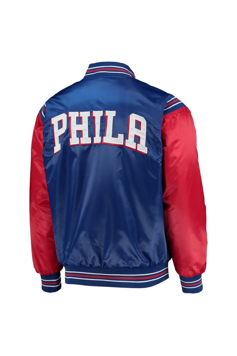 STARTER Men's Starter Royal/Red Philadelphia 76ers The Enforcer Varsity ...