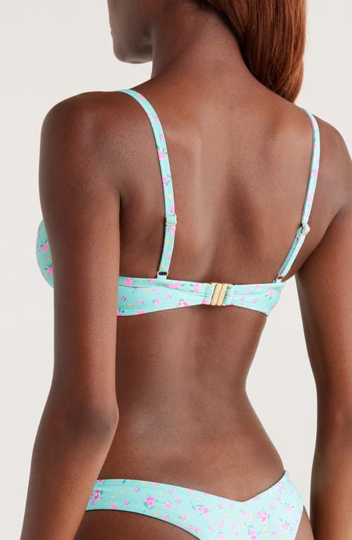 Kulani Kinis Decorative Ditzy Underwire Bikini Top In Blue