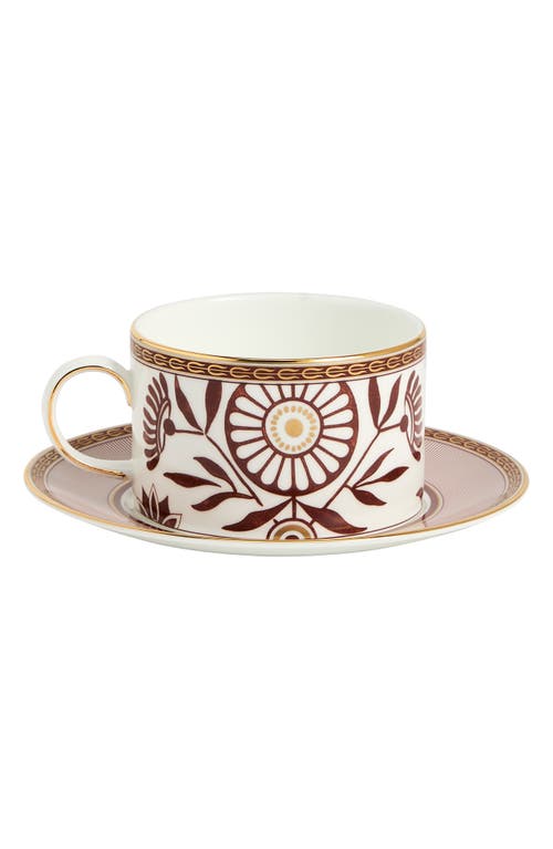 Wedgwood Red Splendor Teacup & Saucer In Multi