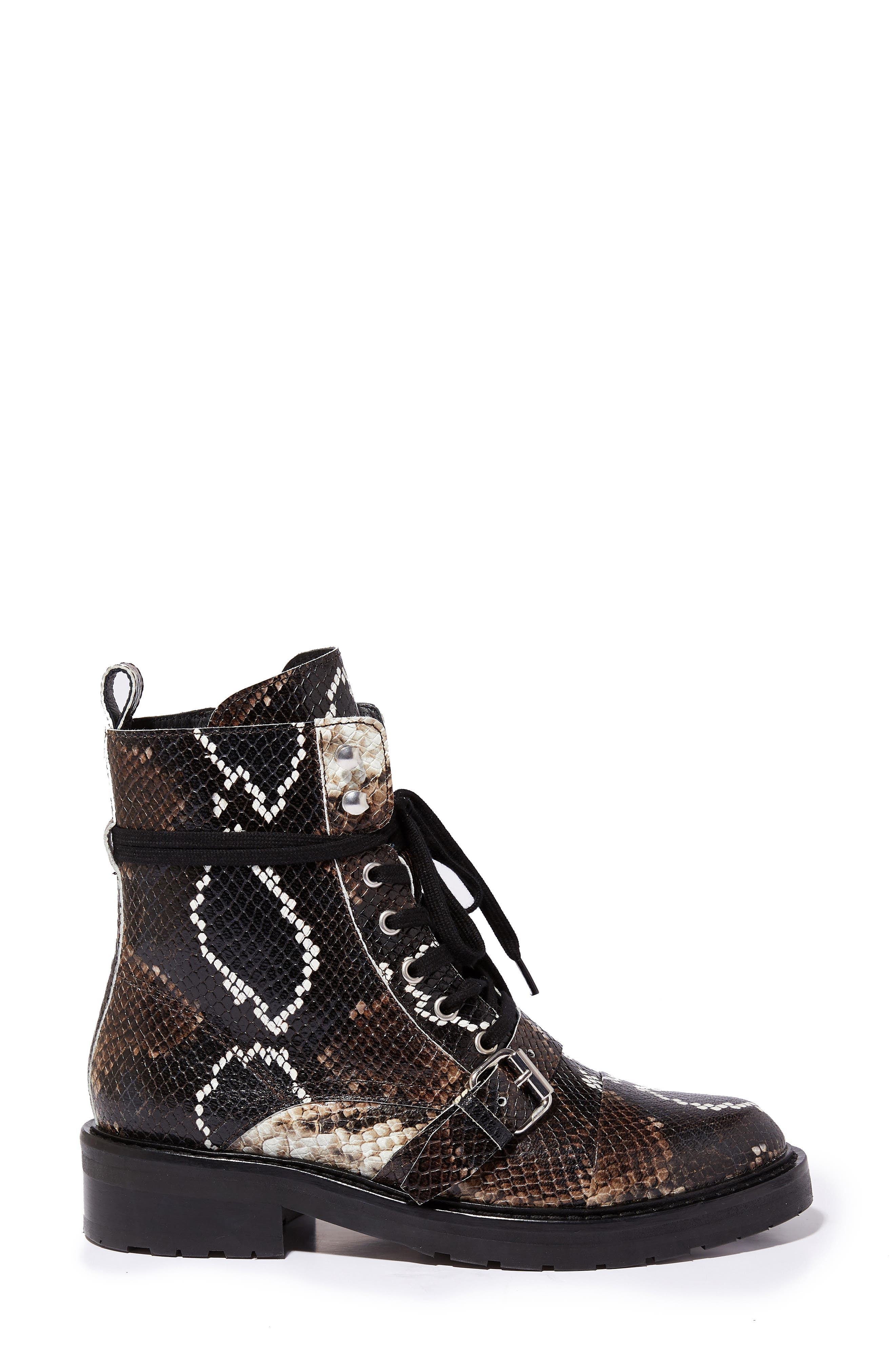 Donita Combat Boot, Alternate, color, MULTI SNAKE PRINT LEATHER