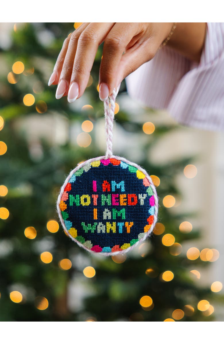 Furbish Needlepoint Ornament - Not Needy, Alternate, color, Blue-Green