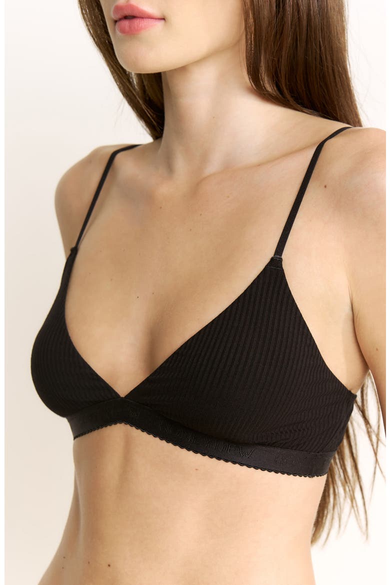 Emma Rib Bralette, Alternate, color, BLACK