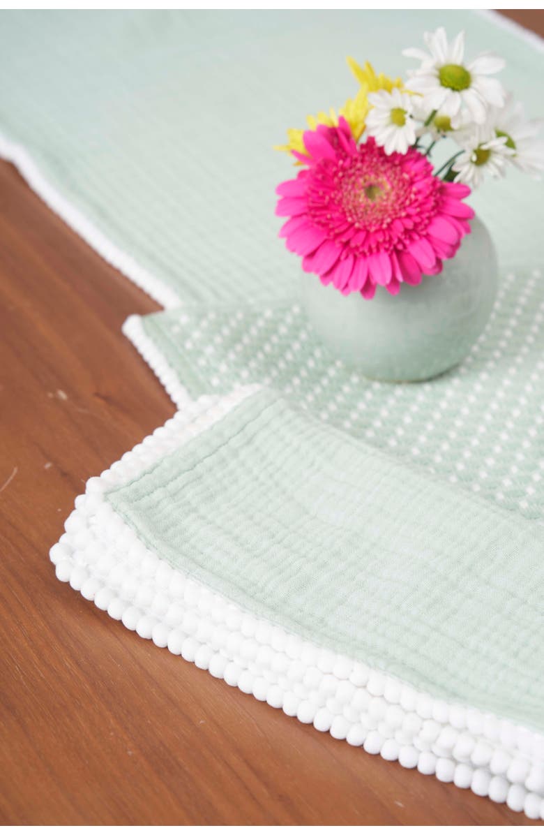 carol & frank Bahar Machine Wash Table Runner 14 x 72", Alternate, color, Green