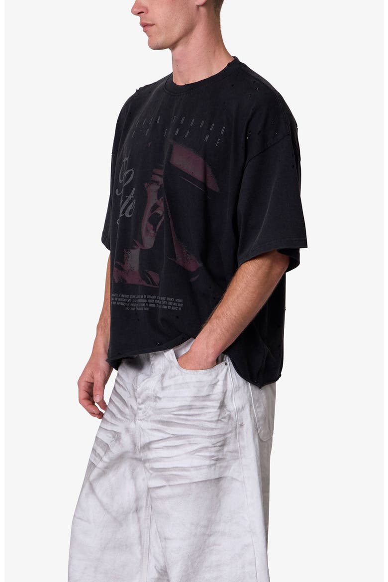Too Late Distressed Graphic T-Shirt, Alternate, color, WASHED BLACK