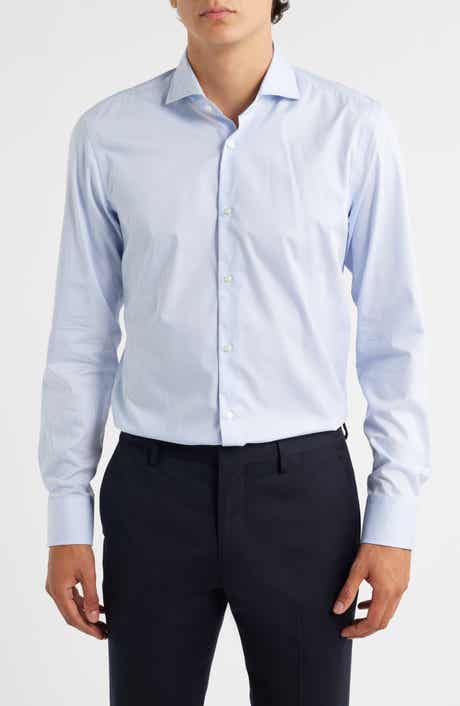 BOSS Hank Kent Slim Fit Stripe Cotton Dress Shirt