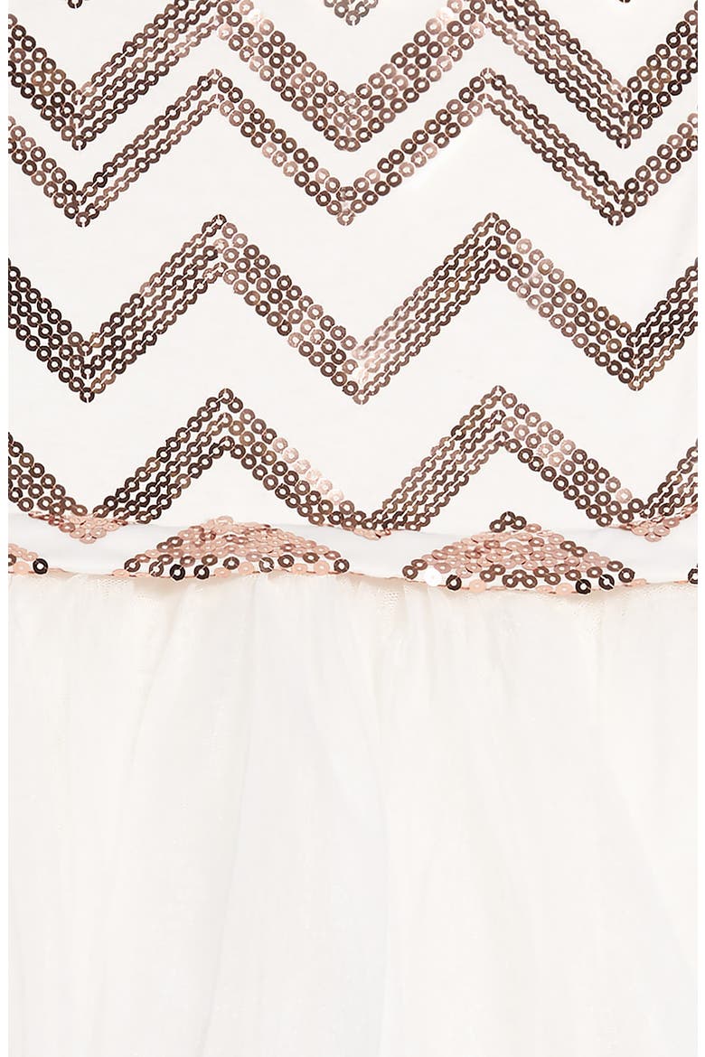 Sequin Chevron Tutu Dress, Alternate, color, OFF WHITE/ BLUSH