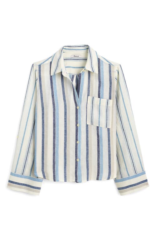 MADEWELL MADEWELL STRIPE LINEN BUTTON-UP SHIRT 