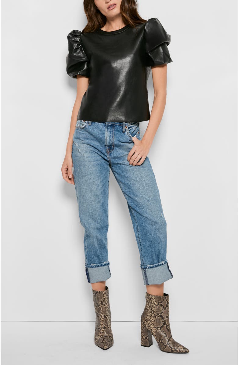AS by DF Mara Recycled Leather Tee, Alternate, color, 