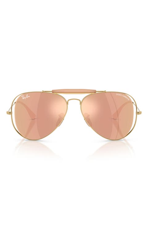 Outdoorsman 53mm Mirrored Pilot Sunglasses