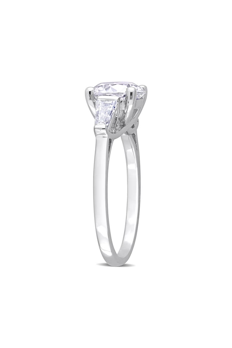 Round Cut & Taper Cut Moissanite Ring, Alternate, color, WHITE