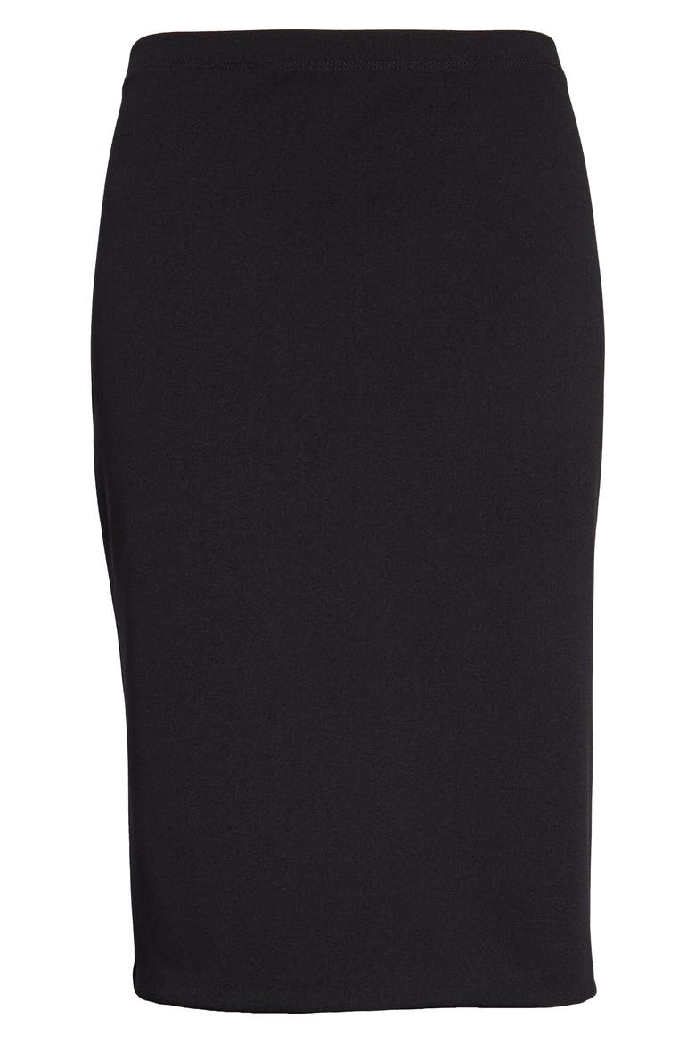 Pull-On Pencil Skirt, Alternate, color, RICH BLACK