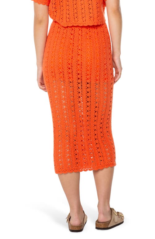 Roxy Sea Swirl Crochet Midi Skirt In Orange