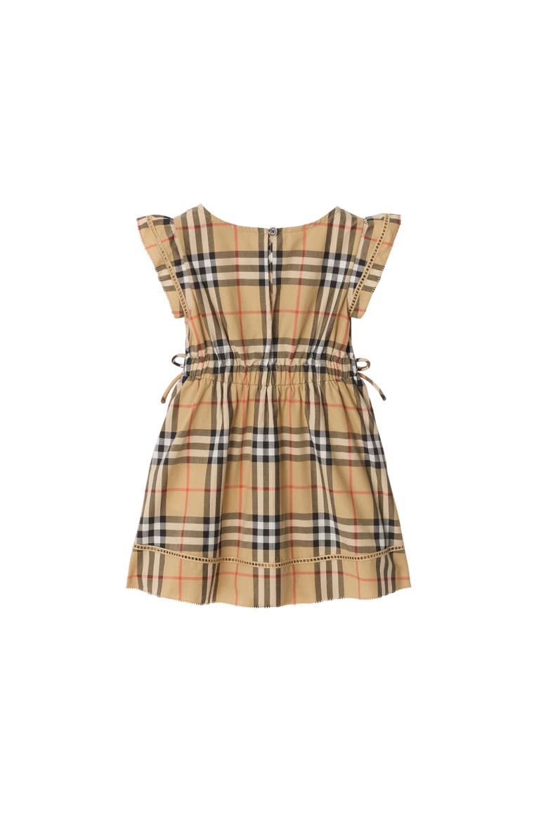Check Cotton Dress, Alternate, color, Sand beige