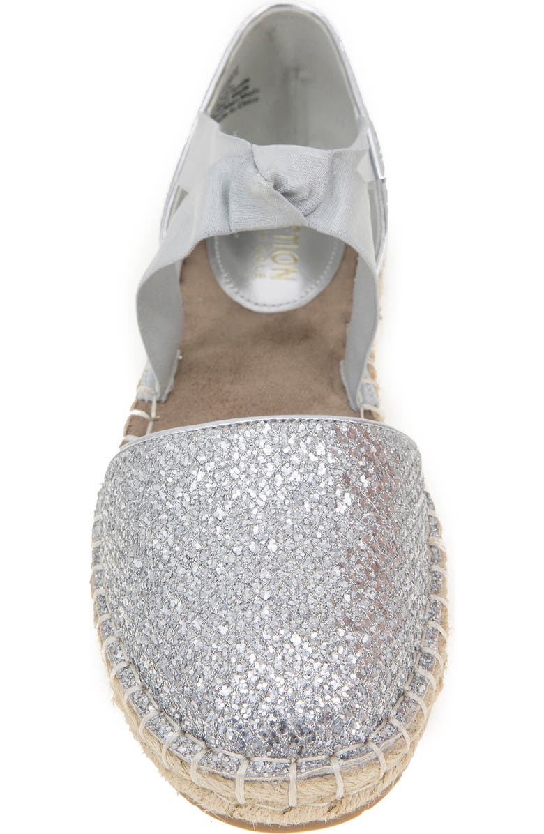 Kenneth Cole Reaction Luna Glitter Espadrille Sandal, Alternate, color, Silver Mesh