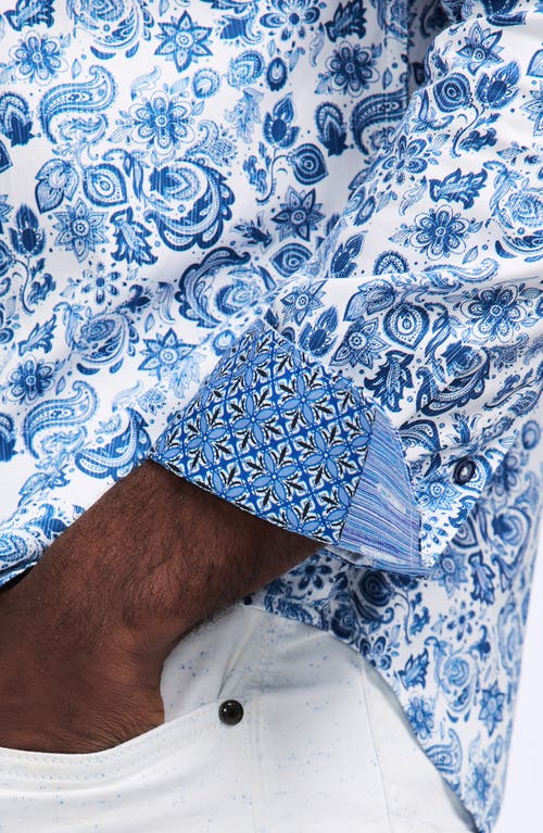 Robert Graham Lamton Cotton Button-up Shirt In Blue
