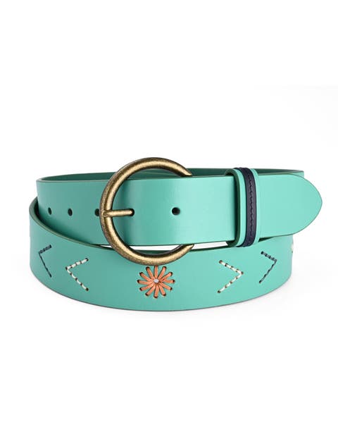 Boho Genuine Leather Perforated Handcrafted Detail Belt