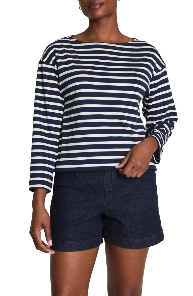 SPANX<sup>®</sup> Cool Cotton Top, Main, color, Navy Yacht Stripe
