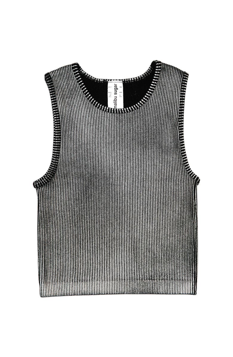 Malibu Sugar Metallic paint ribbed top - Big Kid, Alternate, color, Metallic Black