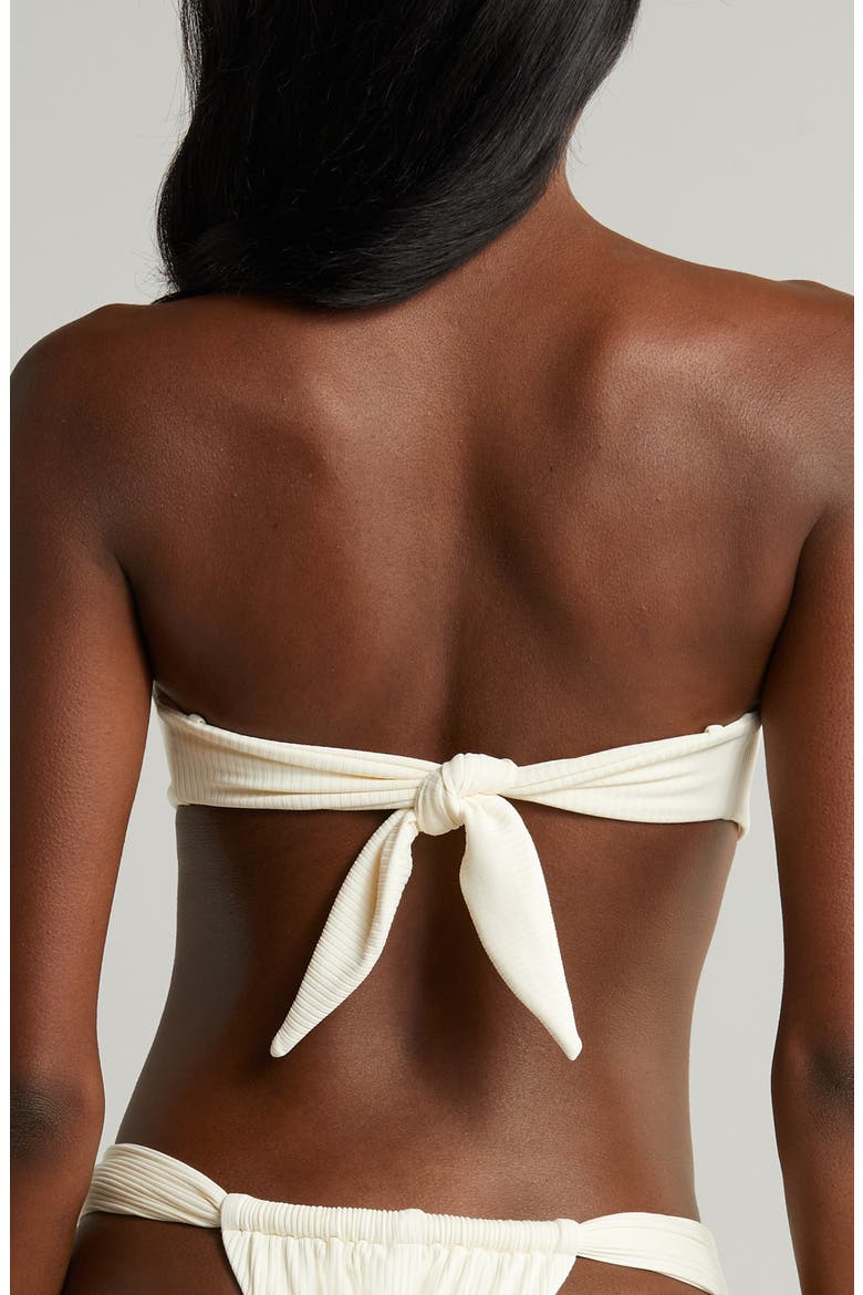 Tori Bandeau Bikini Top, Alternate, color, CREAM RIB